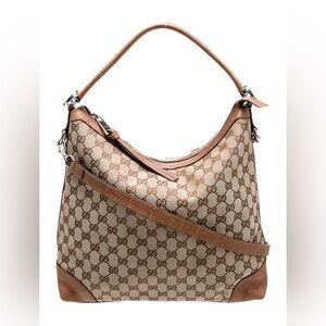 Gucci Brown GG Canvas & Leather Bree Hobo Bag